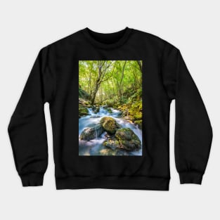 River flowing through rocks Crewneck Sweatshirt